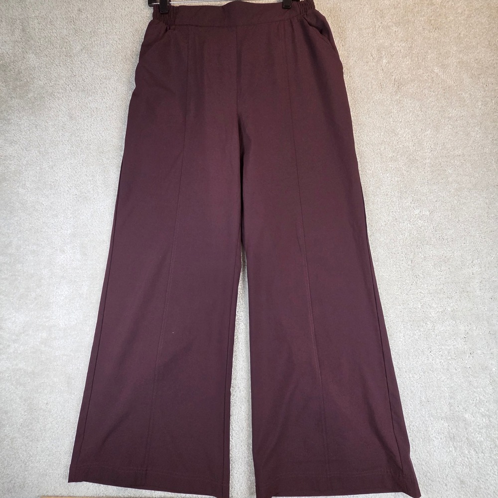 Fabletics Downtown Wide Leg Pants Burgundy Womens Medium Lightweight